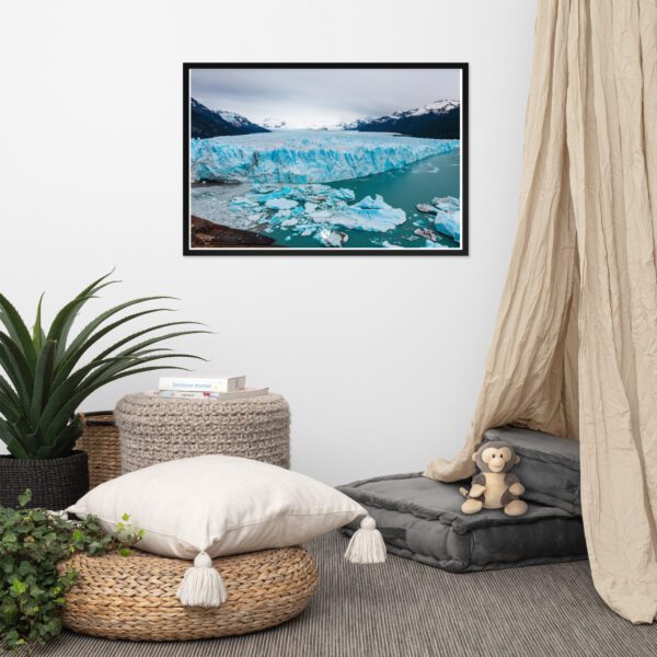 enhanced-matte-paper-framed-poster-in-black-24x36-front-69a21b883b224.jpg Póster con marco - Calafate Glaciar ARG
